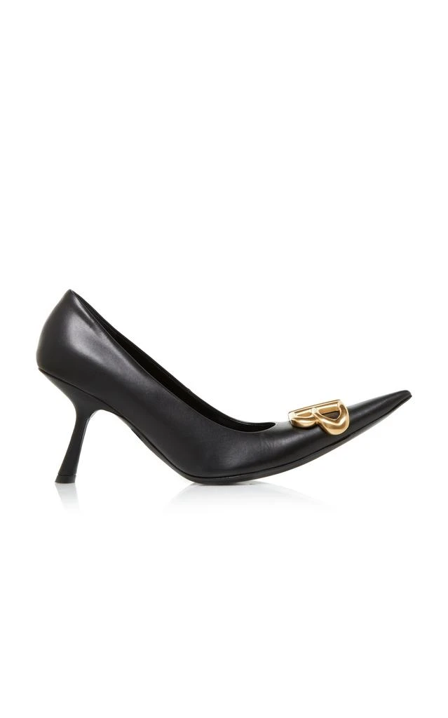 Shop Balenciaga Flex BB Curved Leather Pumps Black IT 36