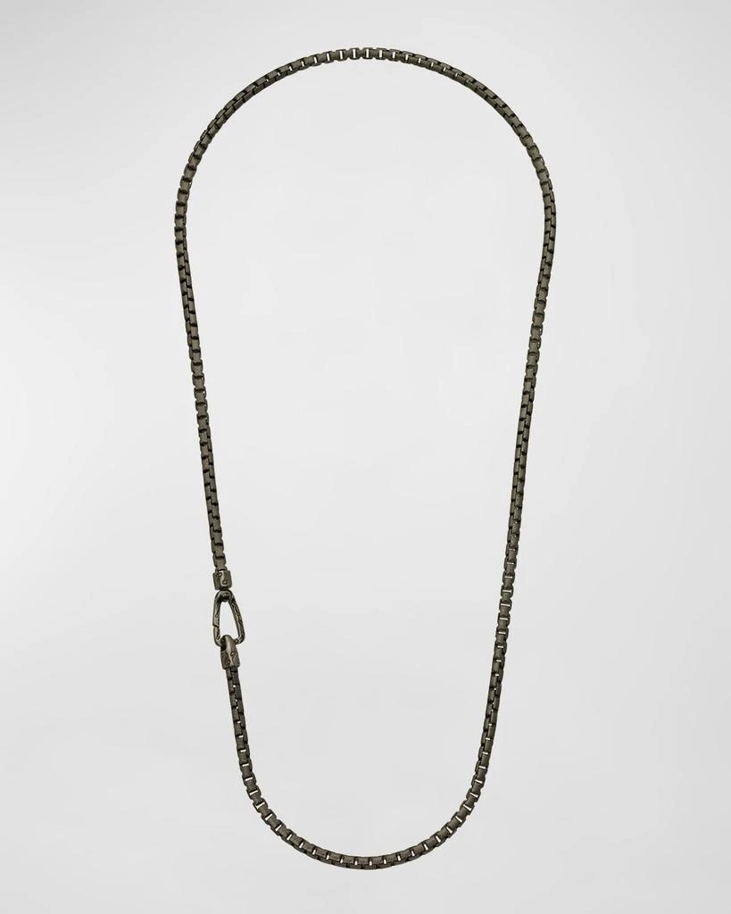 Marco Dal Maso Men's Ulysses Etched Box Chain Necklace in Silver, 57mm 1