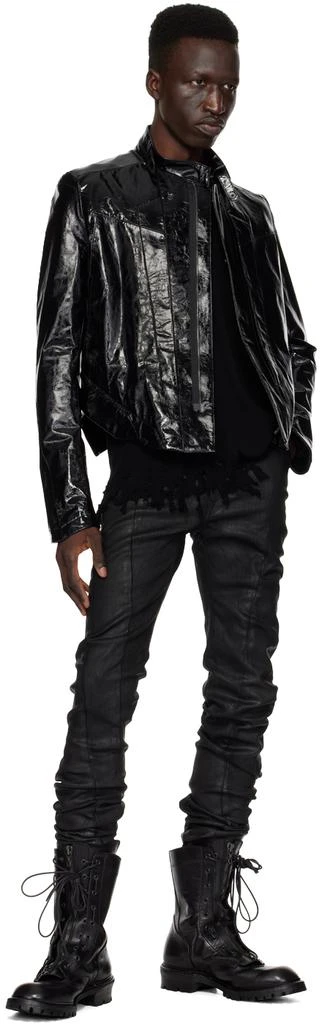 Julius Black Coated Leather Jacket 4