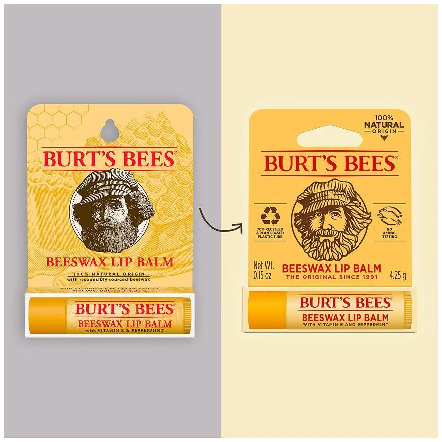 Burt's Bees Lip Balm, Natural Origin Lip Care Peppermint, Beeswax 10