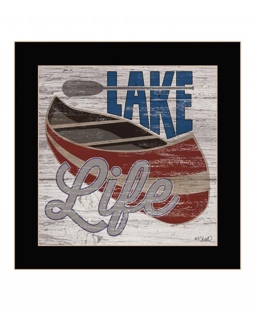Hivvago Lake Life Canoe 1 Black Framed Print Wall Art 2