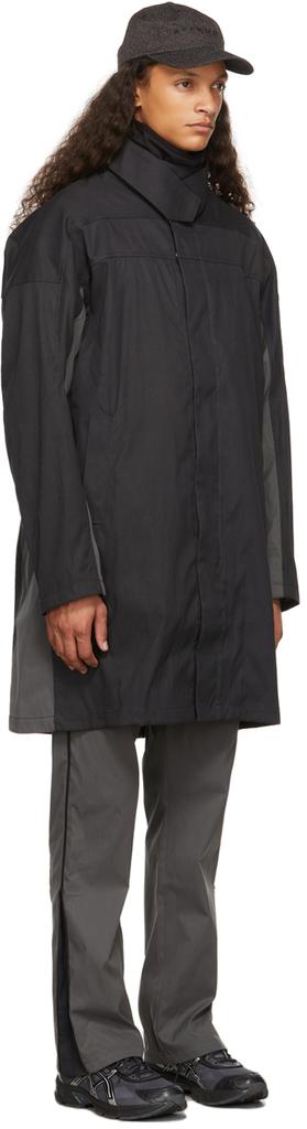 Affix Black Dual Collar Coat