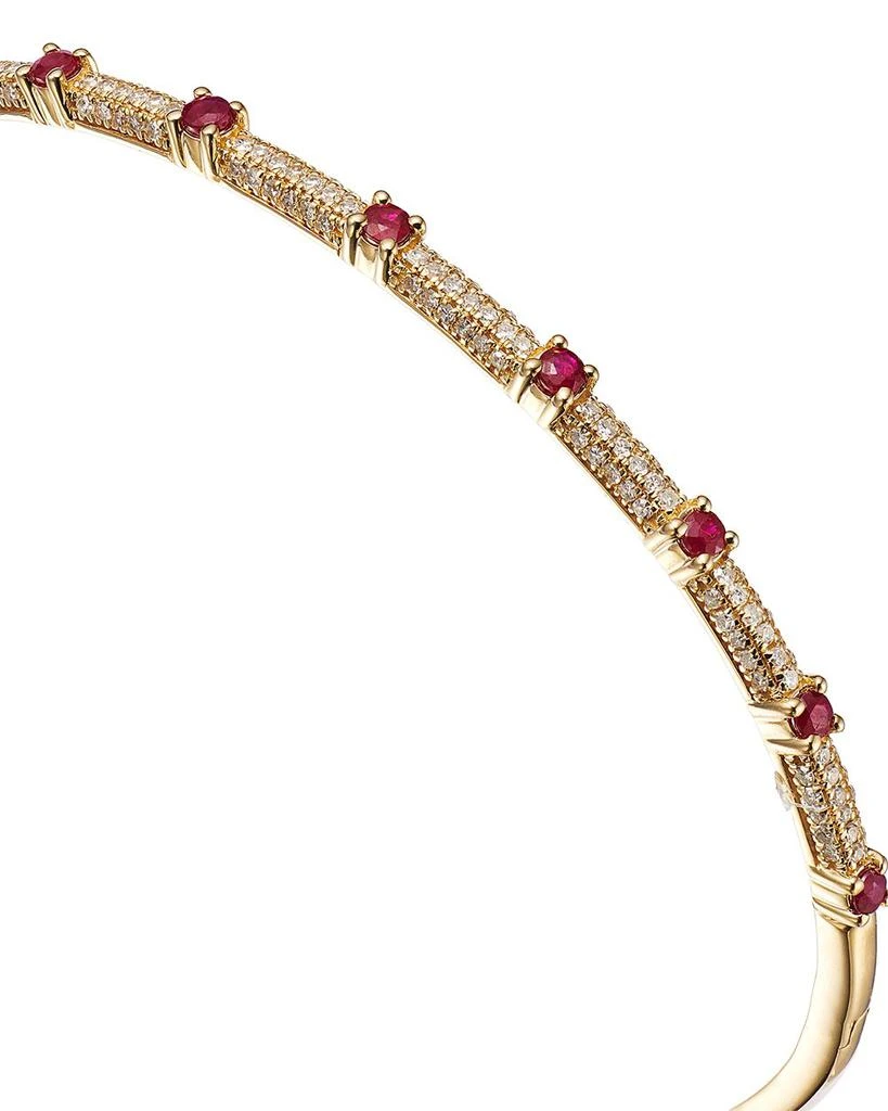 Bloomingdale
s Ruby 
Diamond Bangle Bracelet in 14K Yellow Gold 3