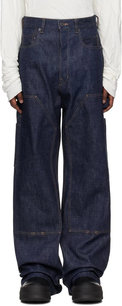 Rick Owens Indigo Porterville Double Knee Geth Cut Jeans 1