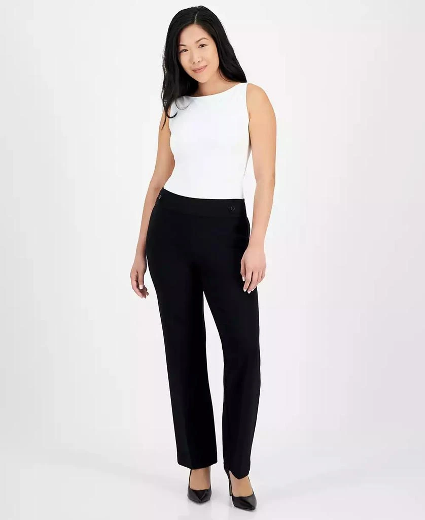 AK Anne Klein Petite Pull-On Side-Tab Trousers 1