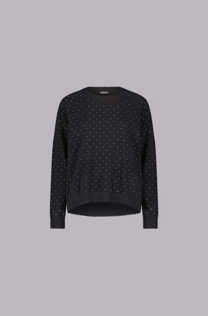 Minnie Rose Minnie Rose - Cotton Cashmere Relaxed Frayed With Studs 3