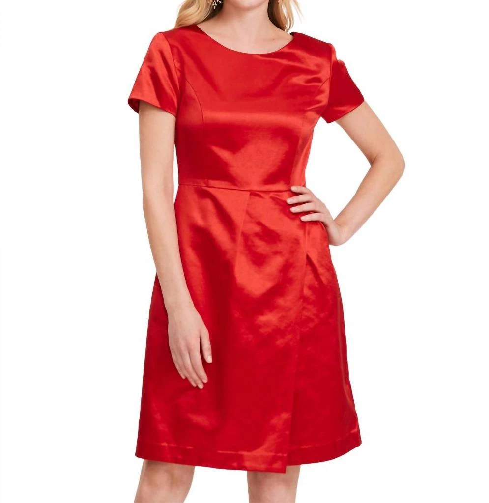 Tyler Boe red satin dress 1