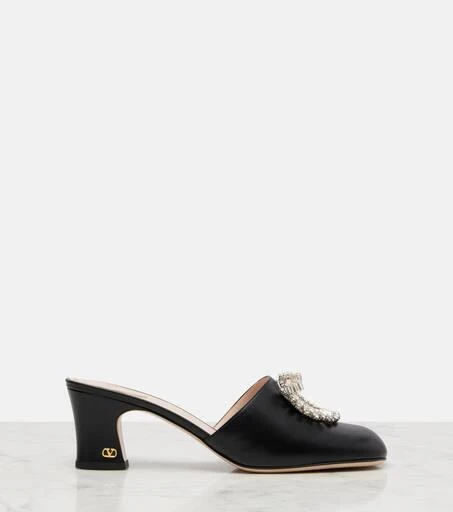 Valentino Adamantine 60 embellished leather mules 4