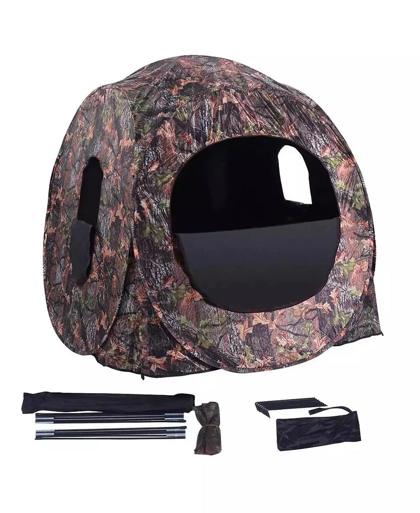 Mecale Portable Pop-Up Ground Camo Hunting Blind Enclosure, Surround View Shelter