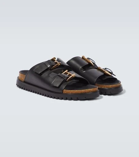 Versace Barocco leather-trimmed slides 5