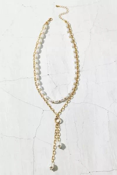 Urban Outfitters Pearl Layered Lariat Necklace 1