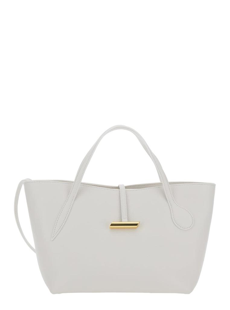 Little Liffner petite Penne White Tote Bag With Side Pocket In Leather Woman