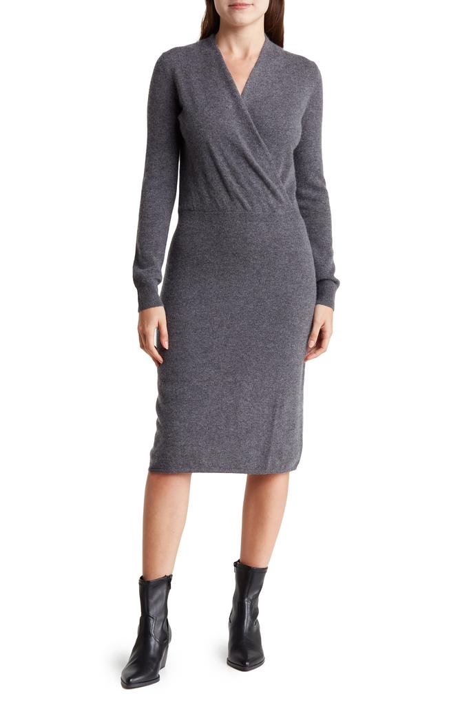 Sofia Cashmere Long Sleeve Cashmere Sweater Dress