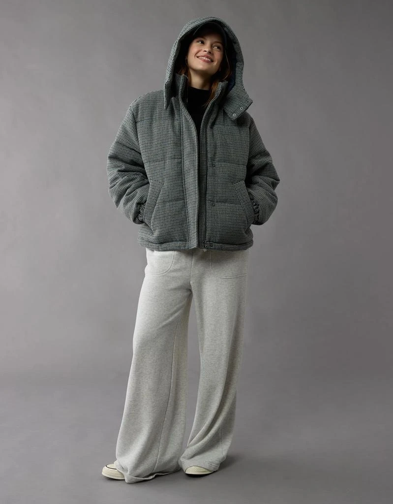 AE AE Plaid Hooded Puffer Jacket 1