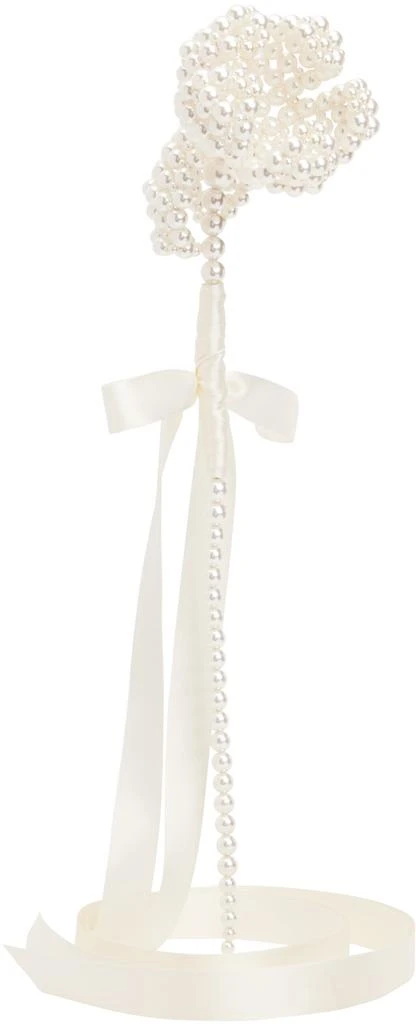 Simone Rocha SSENSE Exclusive White Beaded Large Flower Bag Charm 2
