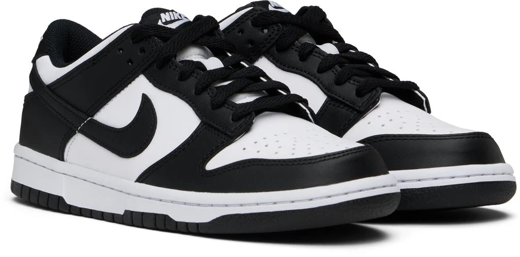 NIKE Big Kids Black & White Dunk Low Sneakers 4