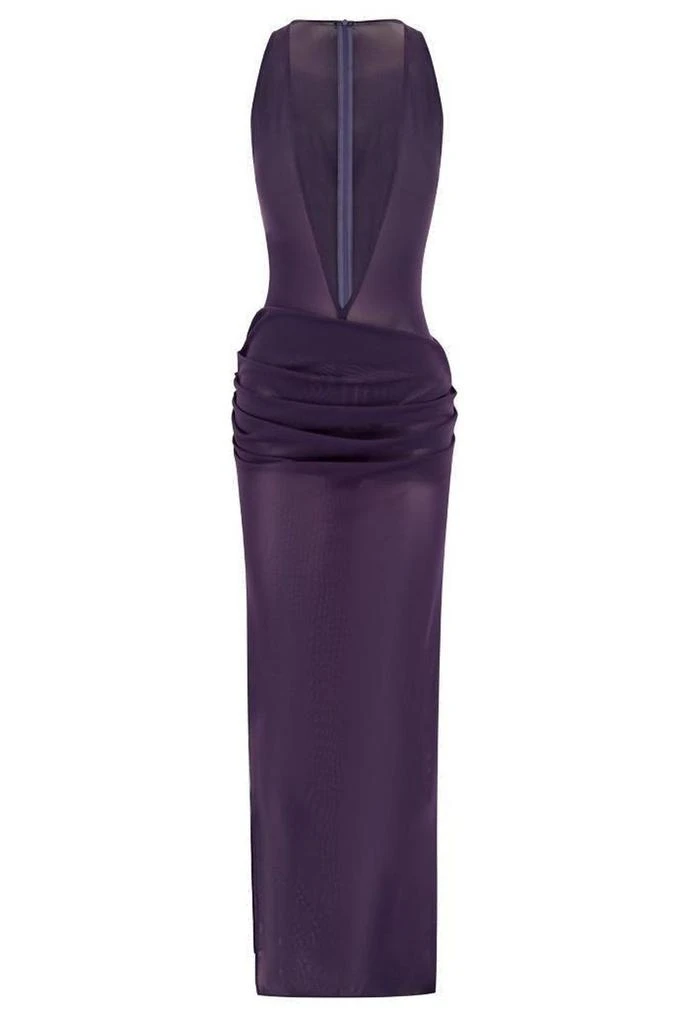 Alex Perry V-neck Draped Maxi Dress - Purple
