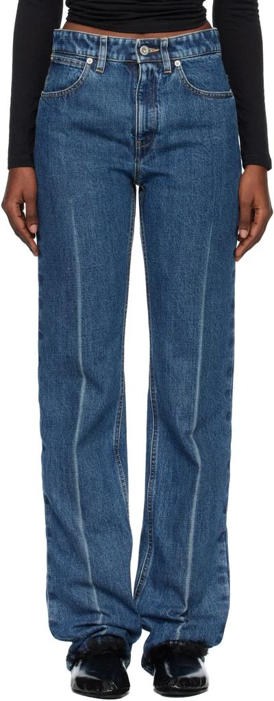 Jil Sander Blue Diagonal Cotton Denim Jeans 1