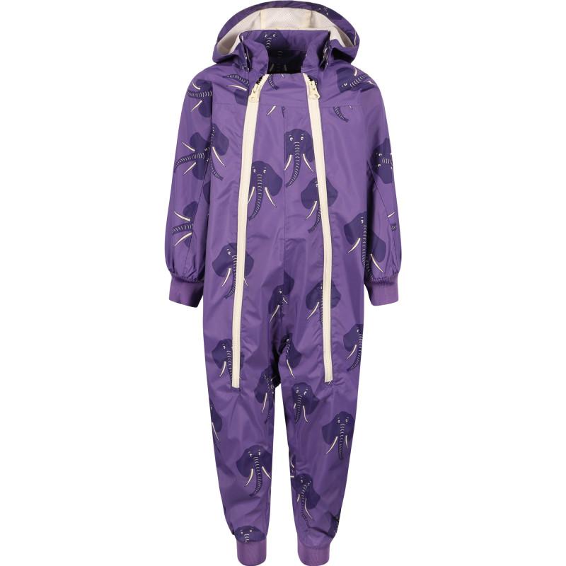 Mini Rodini Elephants print overall in purple