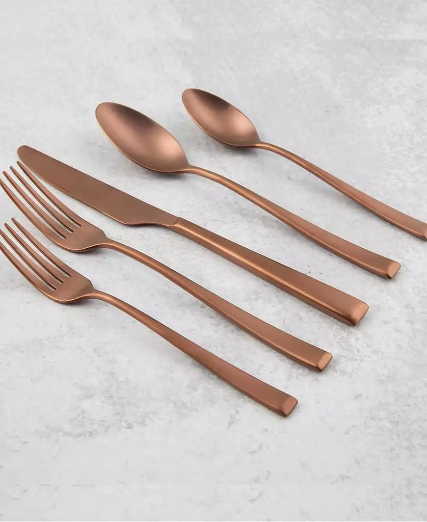 Cambridge Silversmiths Marlise Copper Satin 20 Piece 18/10 Stainless Steel Flatware Set, Service for 4 3