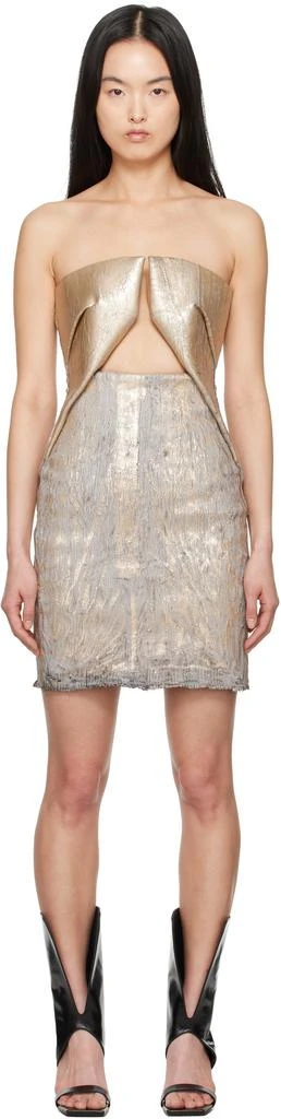 Rick Owens Gold Hollywood Prong Denim Minidress - Dresses & Skirts - Free  Shipping - BeyondStyle