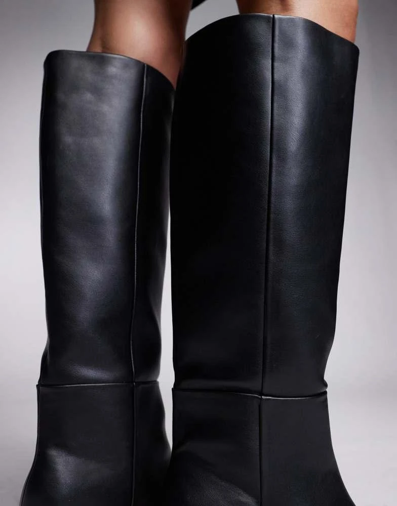 River Island River Island kitten heel knee high boot in black 3