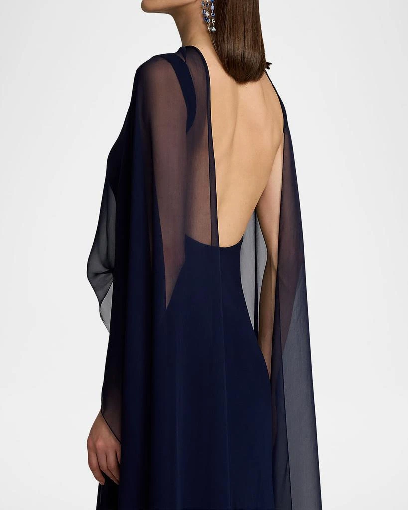 Ralph Lauren Dylon Washed Chiffon Scarf Evening Dress 6