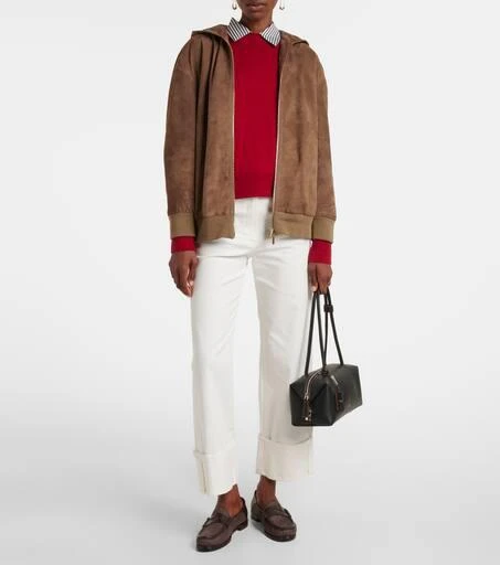 Max Mara Suede zip-up hoodie 2