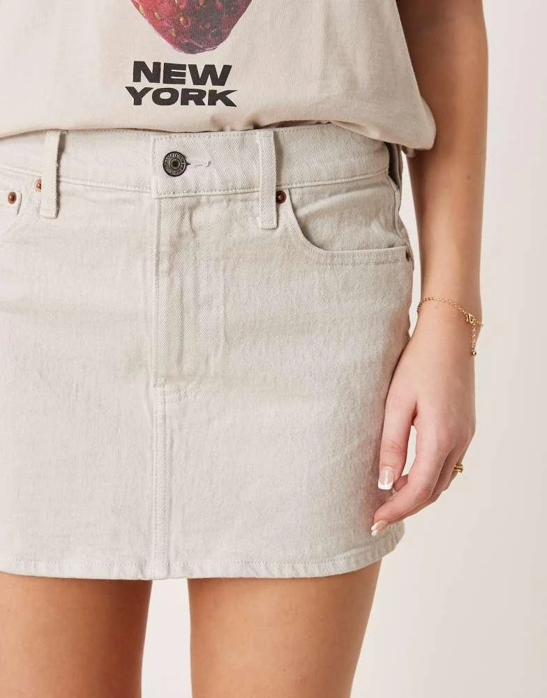 Abercrombie & Fitch Abercrombie & Fitch denim mini skirt in light grey 2