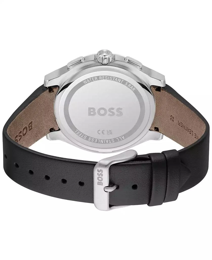 Hugo Boss Men's Peak 2.0 Quartz Chrono Black Leather Watch 45mm 3