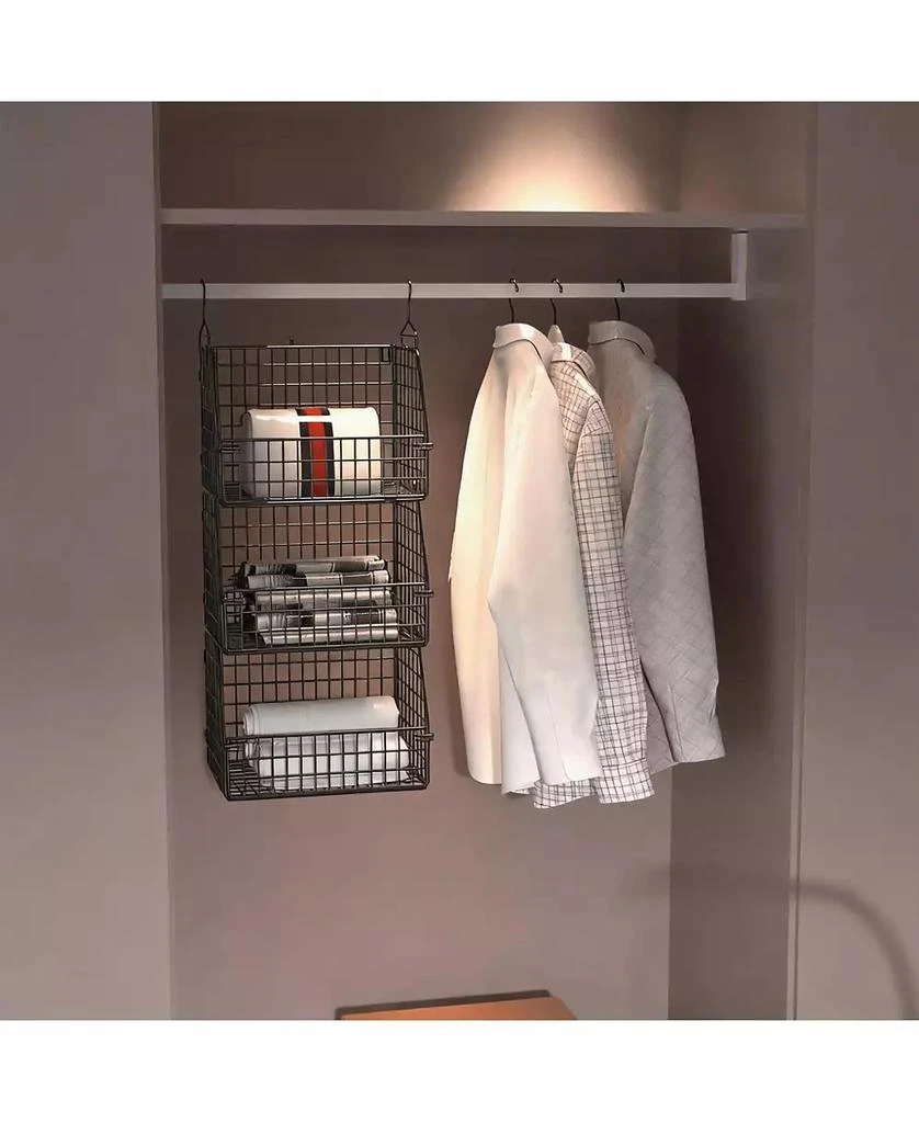 YIGII 3-Pack Stackable Wire Baskets for Kitchen, Closet, Pantry 2