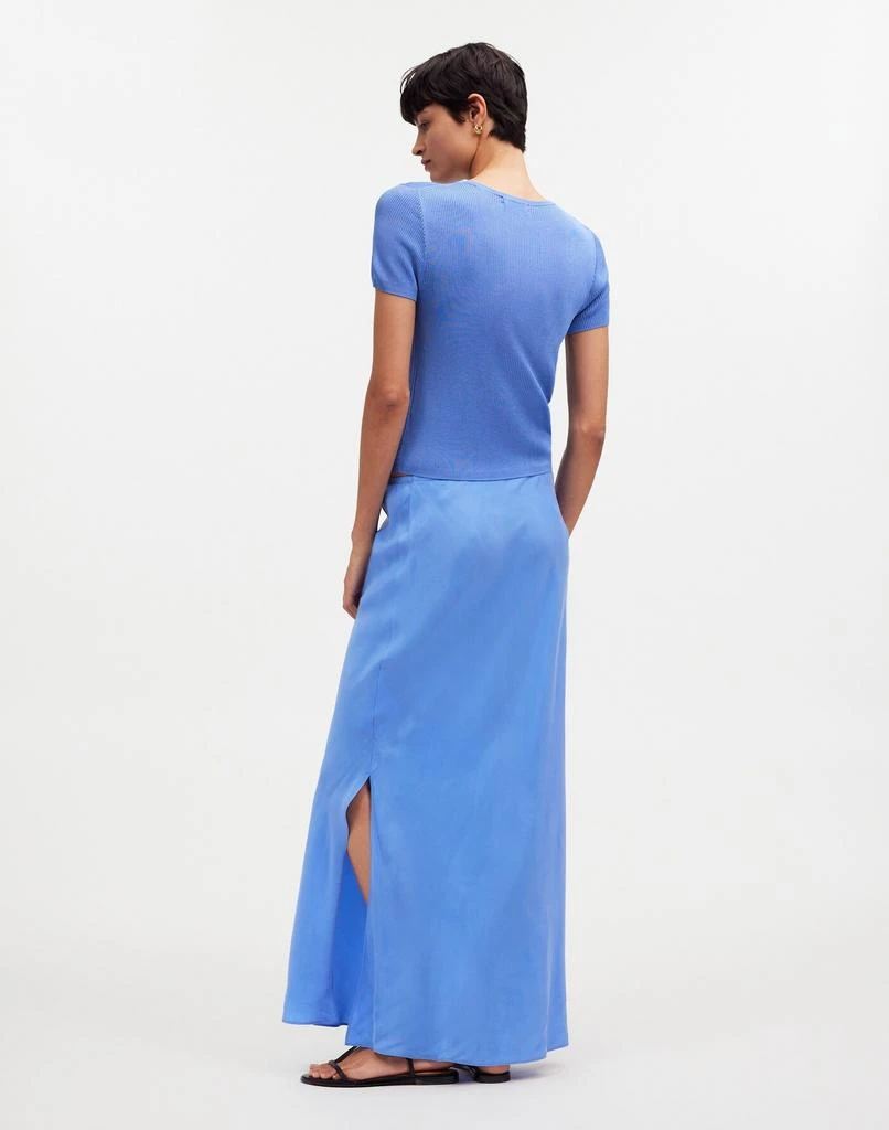 Madewell Tie-Waist Maxi Slip Skirt in Cupro Blend 4
