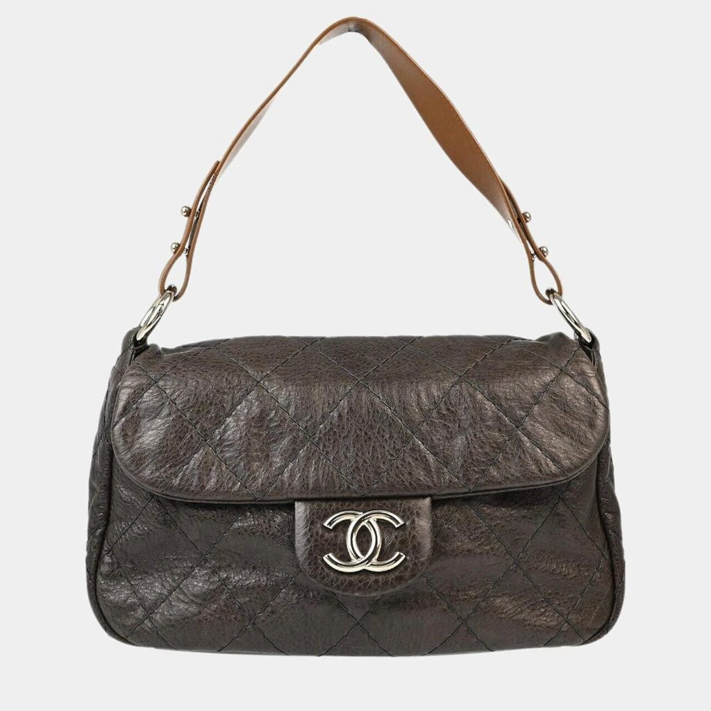 Chanel Chanel Brown Calfskin On-the-Road Handbag 1
