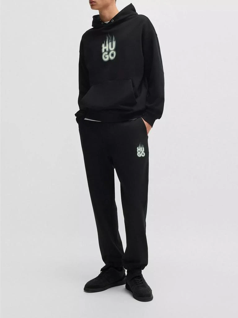 Hugo Boss Cotton-Terry Hoodie with Stacked Smoke Logo Print 6