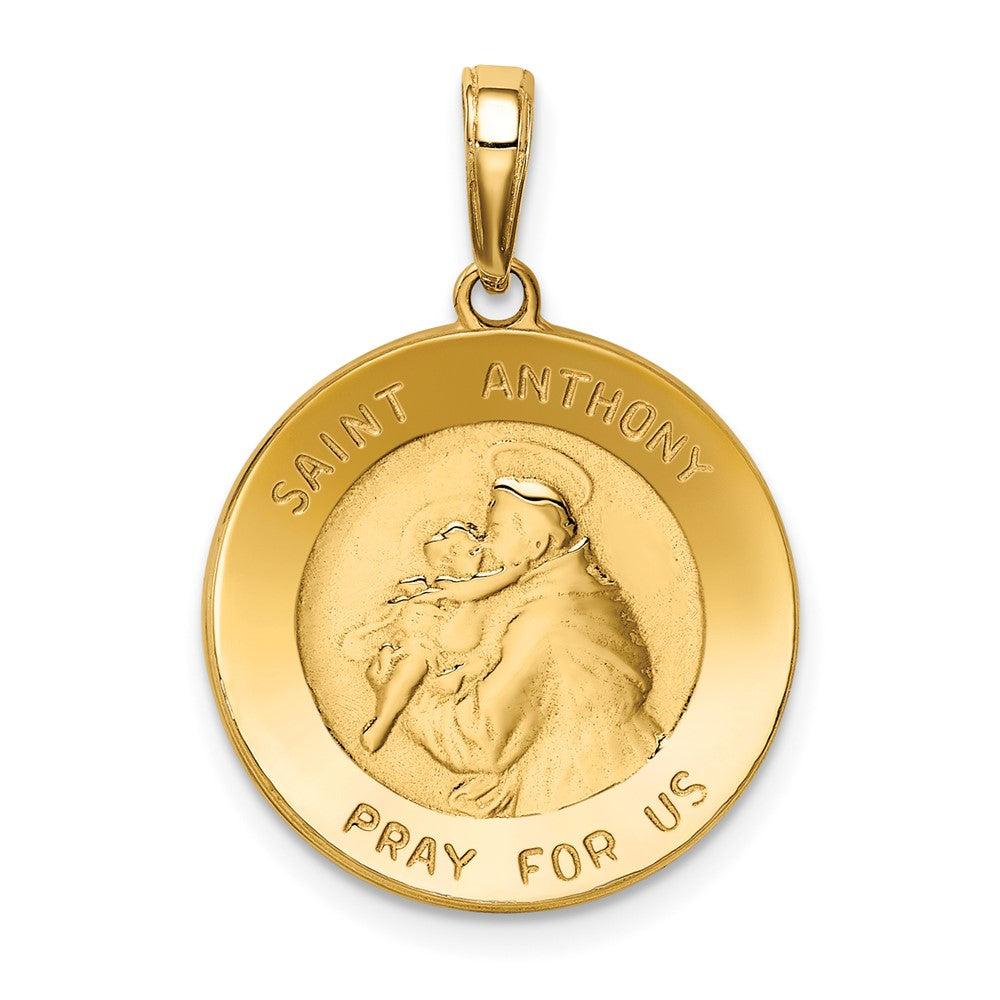 Diamond2Deal 10k Yellow Gold Saint Anthony Small Round Medal Pendant