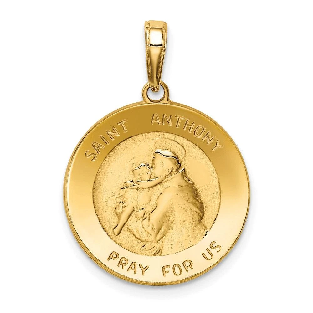 Diamond2Deal 10k Yellow Gold Saint Anthony Small Round Medal Pendant 1