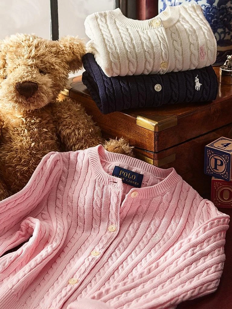 Ralph Lauren Girl's Cable-Knit Cotton Cardigan 8