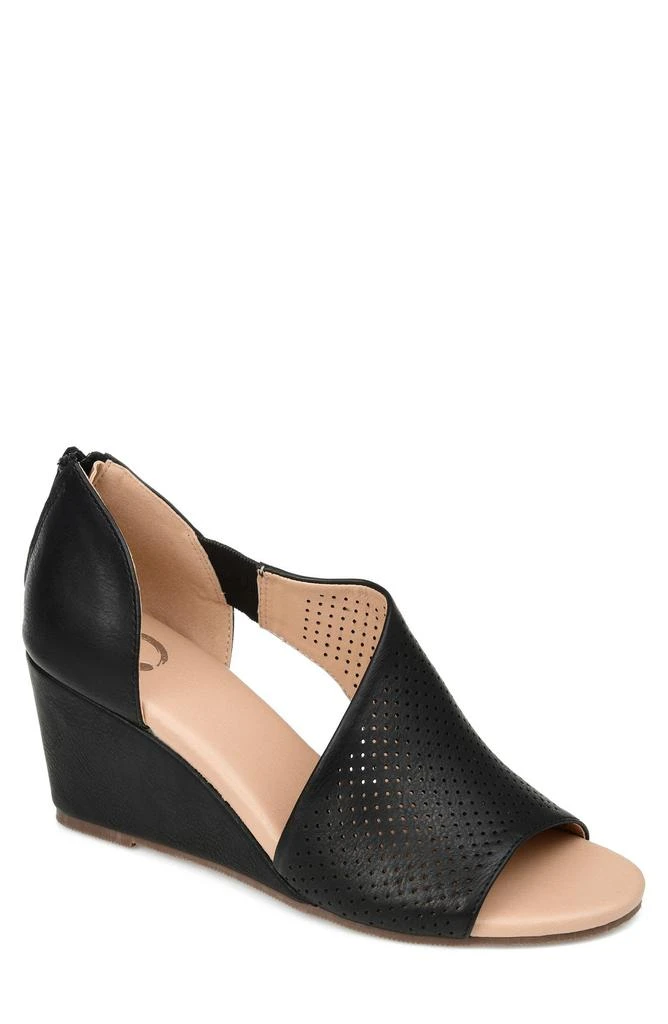 Journee Collection Aretha Perforated Wedge Sandal - Wide Width 1