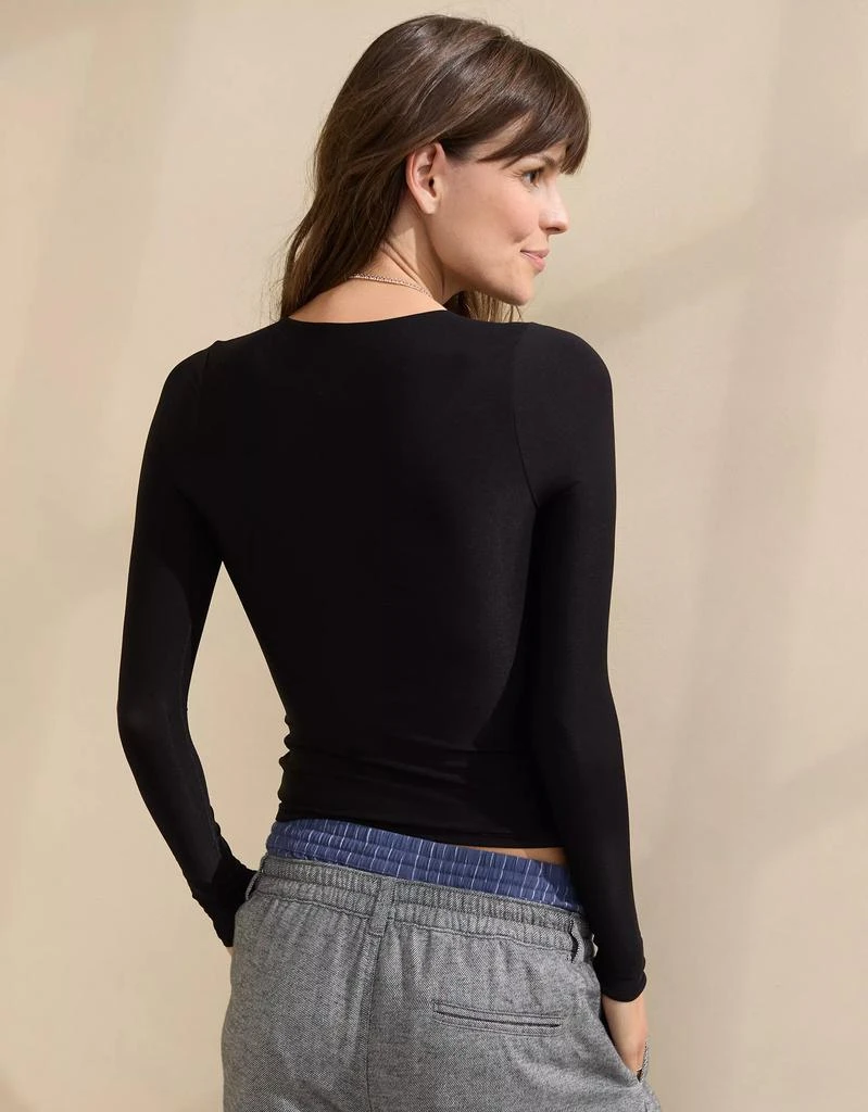 Aerie SMOOTHEZ Long Sleeve Plunge Top 2