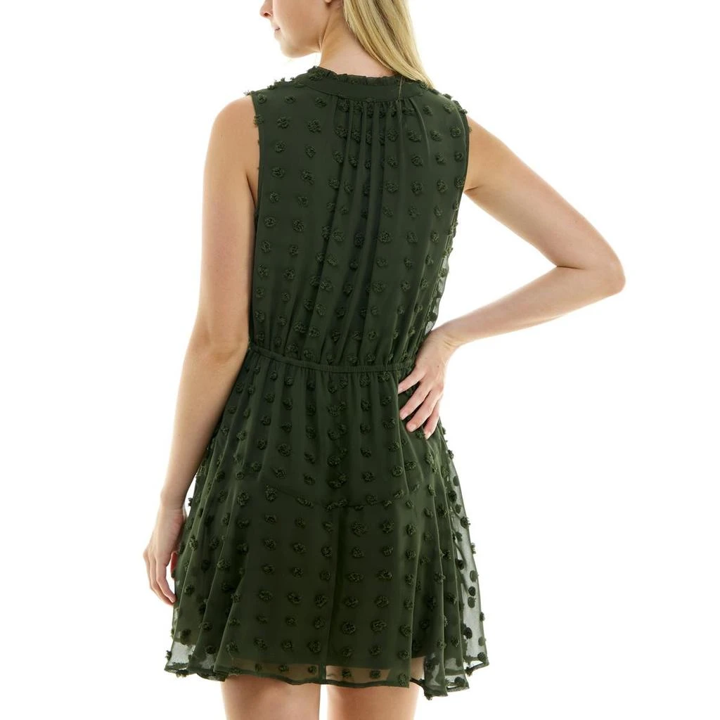 Crystal Doll Juniors Womens Textured Fit & Flare Dress 2