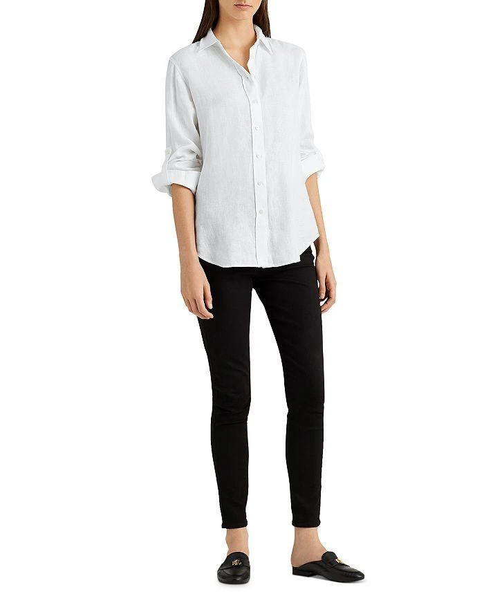 Lauren Ralph Lauren Linen Long Sleeve Collared Button Down Shirt 7