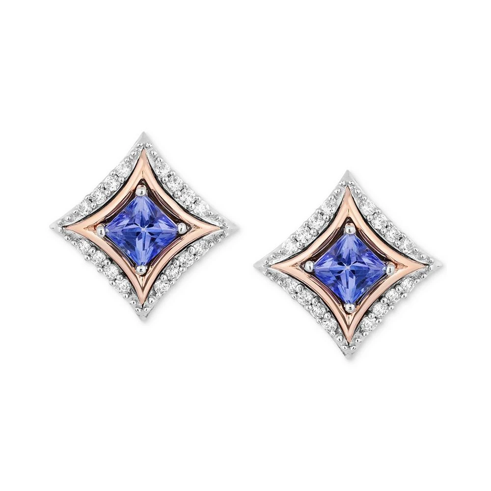 Enchanted Disney Fine Jewelry Tanzanite (1/6 ct. t.w.) & Diamond (1/10 ct. t.w.) Stud Earrings in Sterling Silver & 10k Rose Gold 1