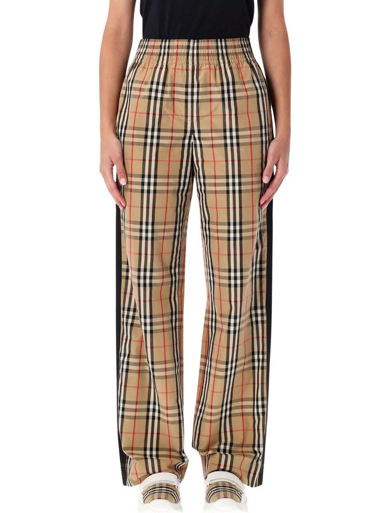 Burberry Wide-Leg Cotton Check Trousers – On Sale Now with Up to