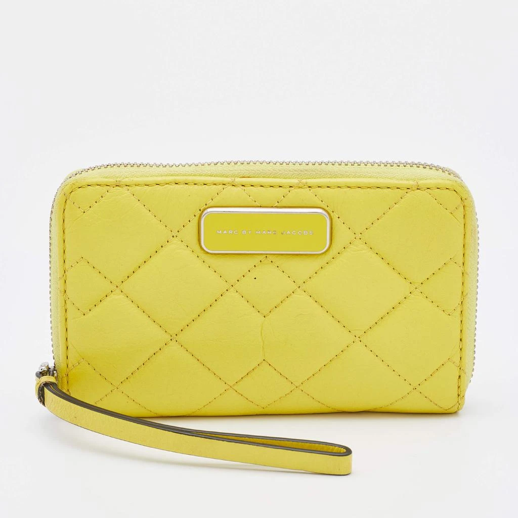Marc Jacobs Marc by Marc Jacobs Yellow Quilted Leather Zip Around Wallet 1