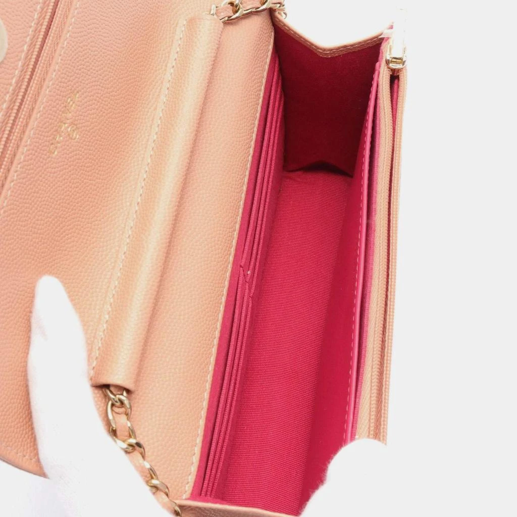 Chanel Chanel Pink Leather Classic Wallet on Chain 3