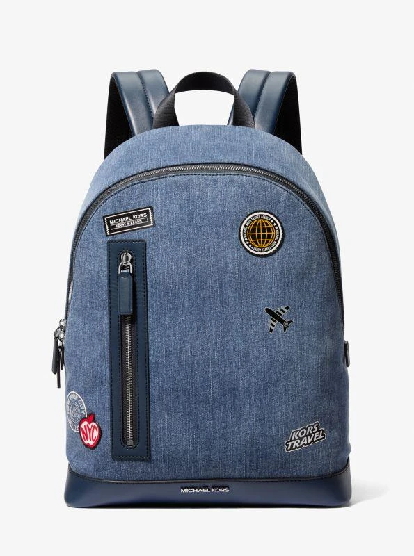 Michael Kors Cooper Slim Embellished Denim Commuter Backpack 1