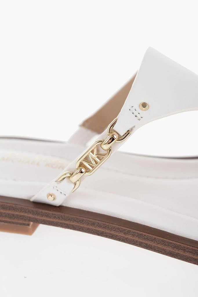 Michael Kors Michael Kors MICHAEL Leather DANIELLA Thong Sandals with Golden-Effect Mo 5