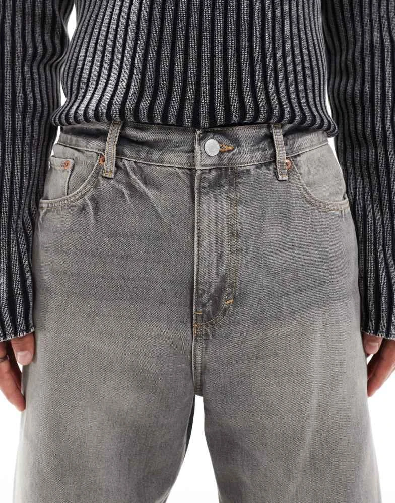 Weekday Weekday Galaxy baggy fit straight leg jeans in canyon grey wash 4