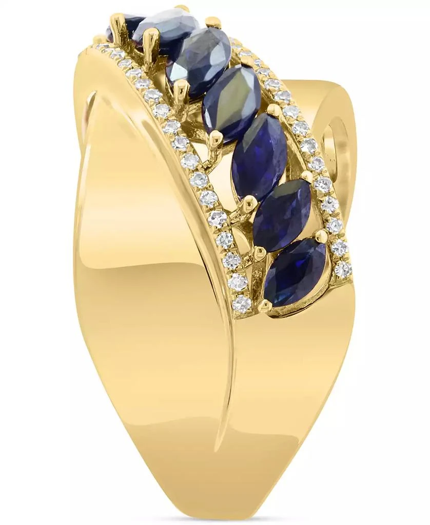 Effy EFFY® Blue Sapphire (1-3/4 ct. t.w.) 
Diamond (1/5 ct. t.w.) Statement Ring in 14k Yellow Gold 3
