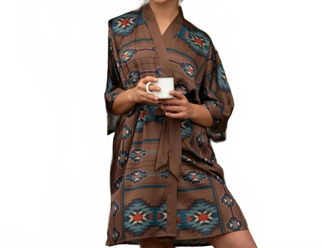 Fringe Scarves Silk Kimono Robe In The Telluride